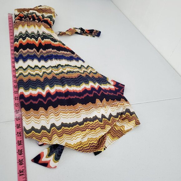 Vince Camuto Halter Neck Chevron Multicolor Print Dress Size 6 - Picture 7 of 8